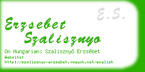 erzsebet szalisznyo business card